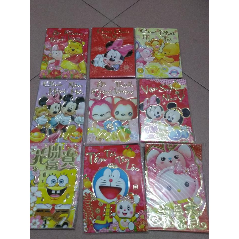 Thiệp lì xì Tết cỡ nhỏ cute cỡ 11,5 x 8 cm
