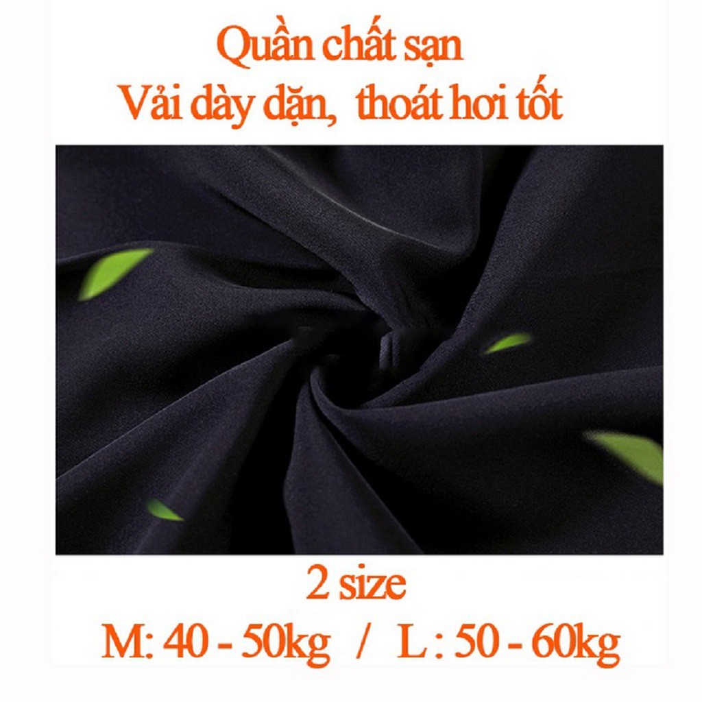 Quần ống rộng lửng nữ cạp chun VIETSTAR quần lửng baggy màu đen vải thun co giãn học sinh buộc nơ eo