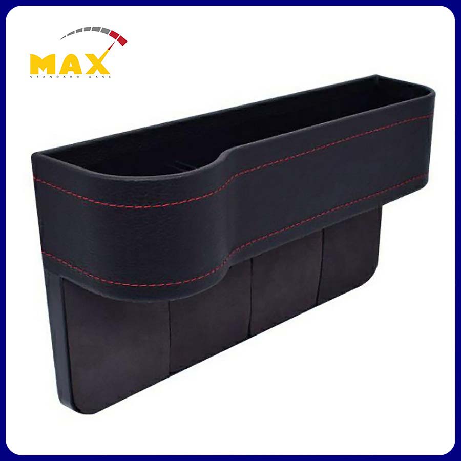 Khay Đựng Đồ Khe Ghế Ô Tô Tài Và Phụ MAX STORE Bọc Da Cao Cấp Sang Trọng Kích Thước 26x8x17cm