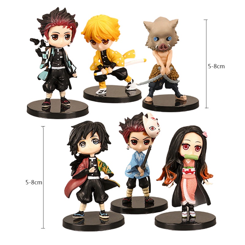 Mô hình chibi Kitmetsu No Yaiba nhiều nhân vật, figure thanh gươm diệt quỷ 7 cm