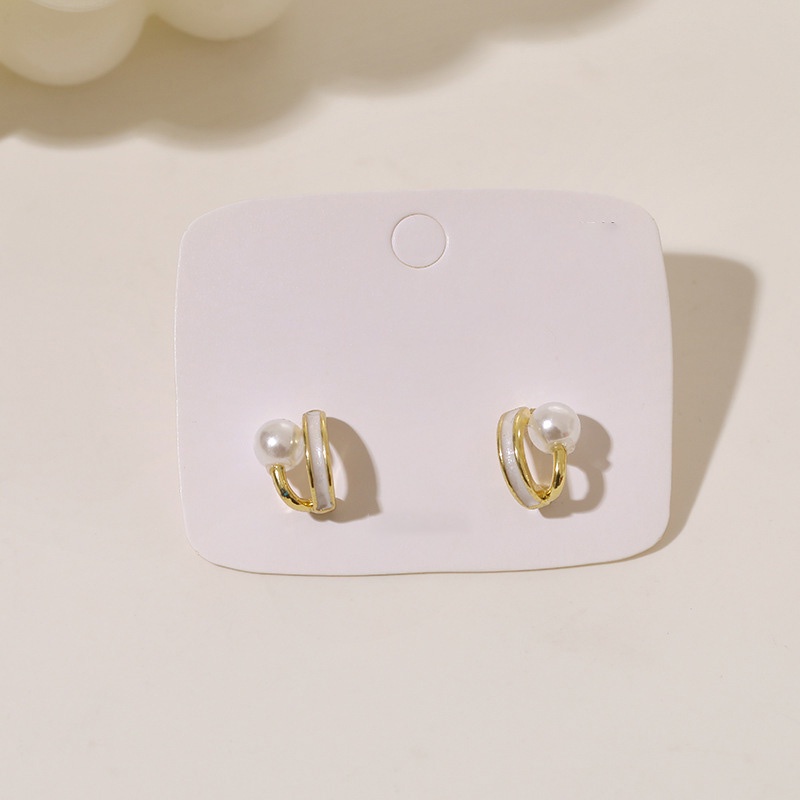 Khuyên tai MANYUE bằng bạc 925 đính ngọc trai nhân tạo đơn giản thời trang