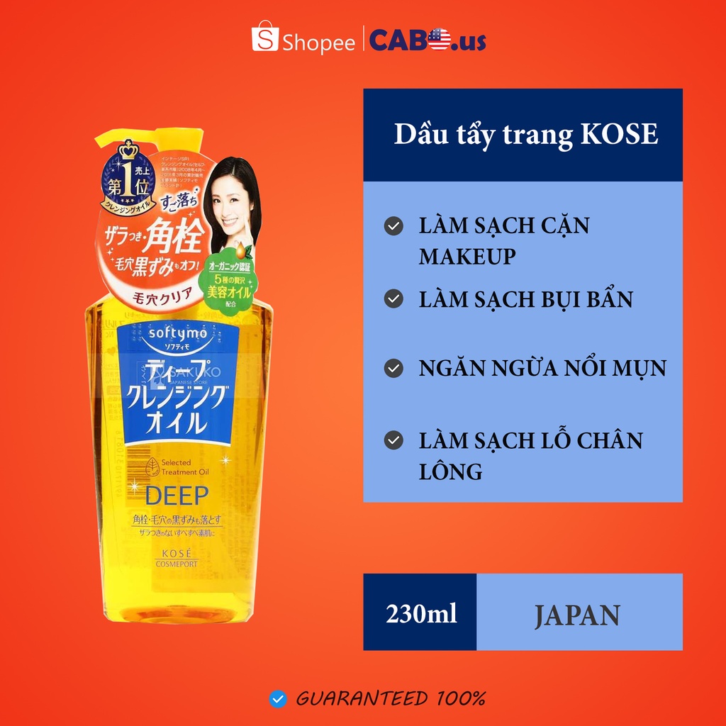 Dầu Tẩy Trang Kose Softymo Cleangsing Oil 230ml