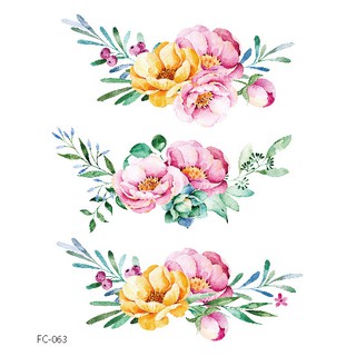 [Hàng Có Sẵn] Hình xăm nước 3D 105x120mm họa tiết hoa FC063