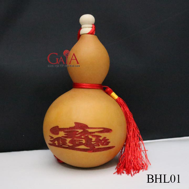 Trái bầu hồ lô tự nhiên phong thuỷ còn hạt bên trong 12 x 7.5cm (hoạ tiết giao ngẫu nhiên) | BigBuy360 - bigbuy360.vn