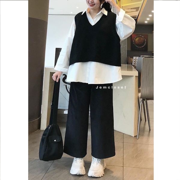 Quần Vải Nữ Nhung Gân Dáng Suông Quần Baggy Rộng Bigsize Phù Hợp Với Những Cô Nàng Điệu Đà Cá Tính LINVAS 2635