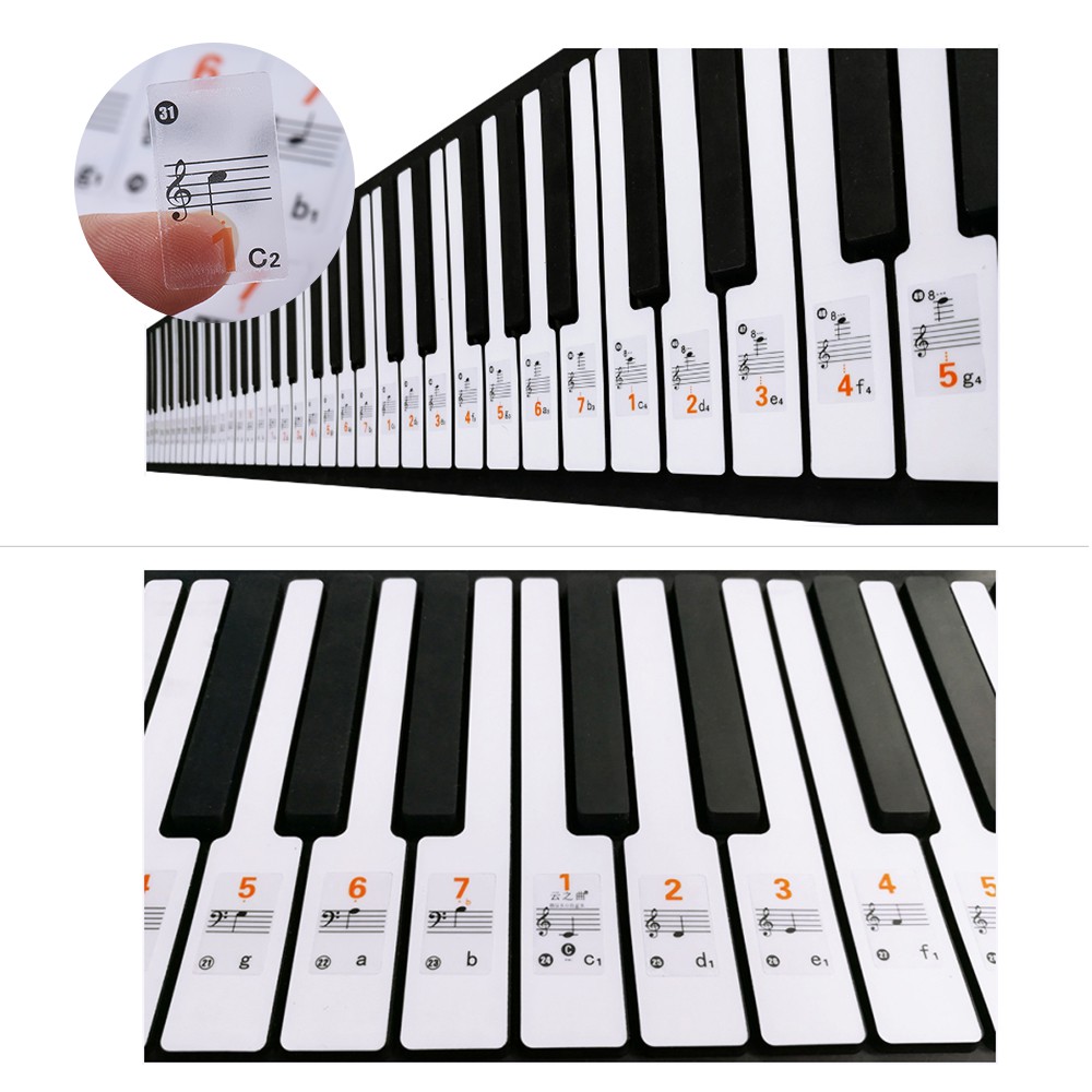 Bộ hình dán nốt nhạc đàn piano tiện dụng cho người mới bắt đầu Đàn Piano Miếng Dán Quy Mô Miếng Dán 88 Phím Âm Thanh Miếng Dán 61 Phím 49 Phím 37 Phím Đa Năng