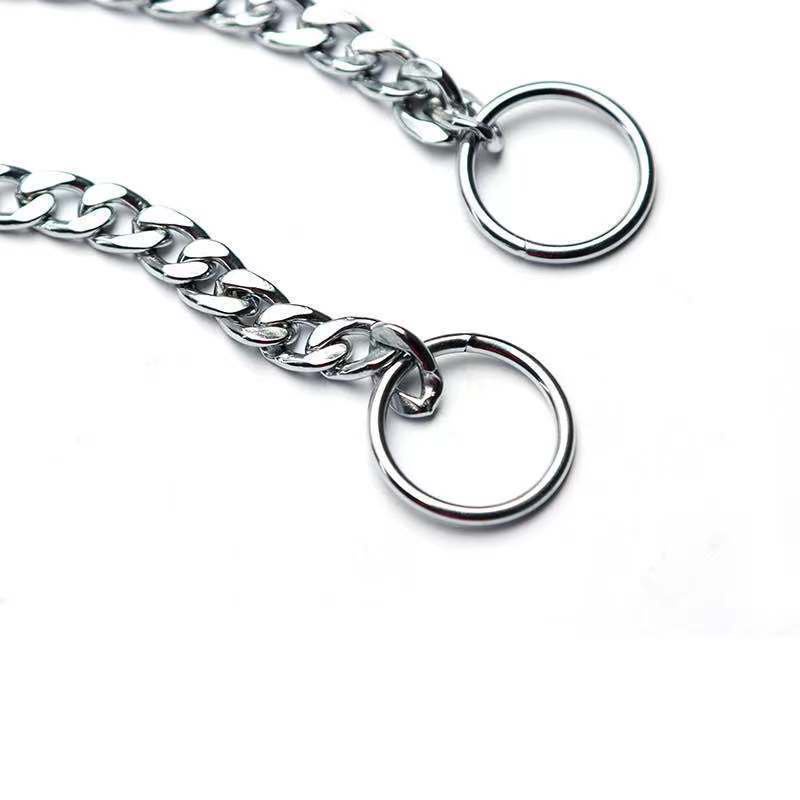 Dog metal flat collar explosion-proof training dog p chain collar anti-bite pet horse dog german shepherd labrador collar
