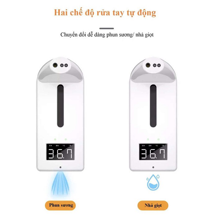 Máy đo thân nhiệt tự động 2 trong 1- Thiết bị đo nhiệt độ đa năng K10 Pro