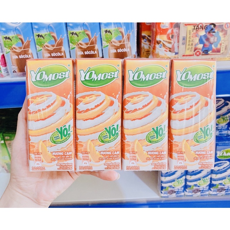 SỮA CHUA HƯƠNG CAM, BẠC HÀ VIỆT QUẤT, HƯƠNG DÂU YOMOST 170ML