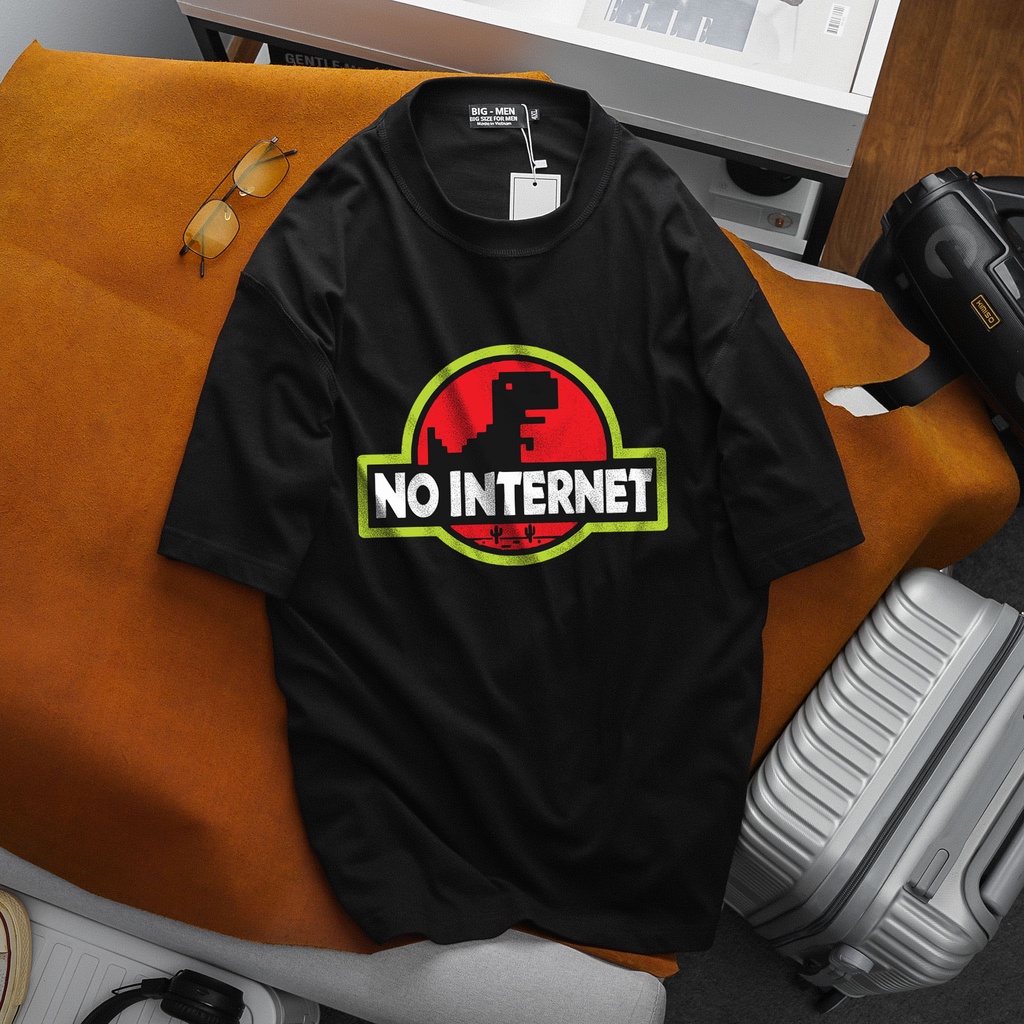 [bigsize] Áo thun cotton màu đen cổ trái cách điệu in hình đẹp bigsize nam