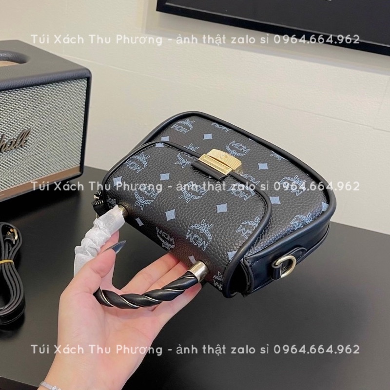 Túi xách quai kiềng có dây đeo chéo hoạ tiết chữ Mc.m siêu sang chảnh cho nữ (cam kết chuẩn ảnh)