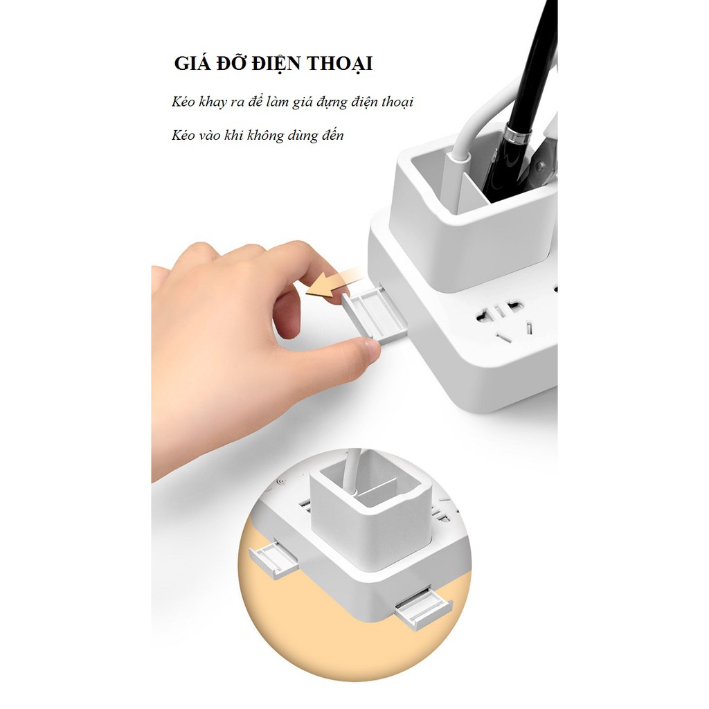 Đèn Học Bảo Vệ Mắt - Đèn Để Bàn Có Ống Đựng Bút Và Ổ Cắm Đa Năng