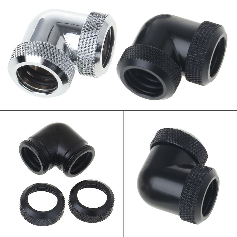 Đầu nối ống nước làm mát G1/4 90 độ 14mm