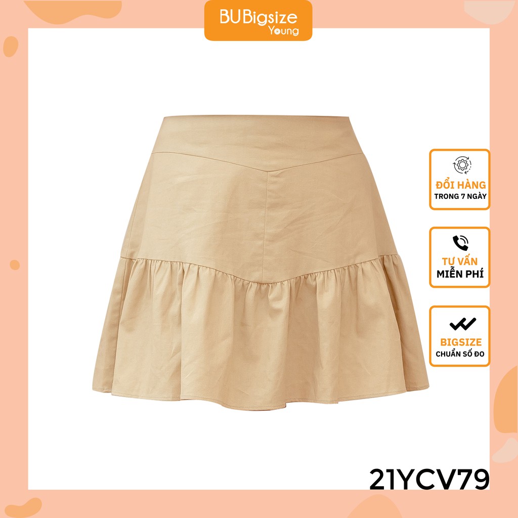 Chân váy đuôi cá vải linen BIGSIZE (55kg đến 95kg) - 21YCV79 - [BU Bigsize Young]