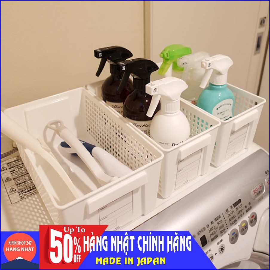 Giỏ đựng đồ đa năng dáng rộng màu trắng Hàng Nhật