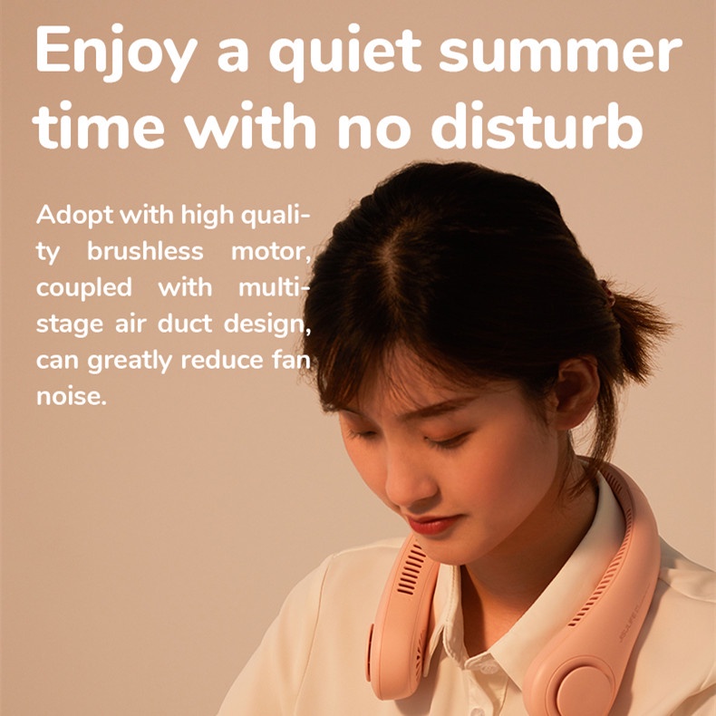 Quạt thể thao làm mát thiết kế đeo cổ sạc cổng usb không tiếng động tiện dụng