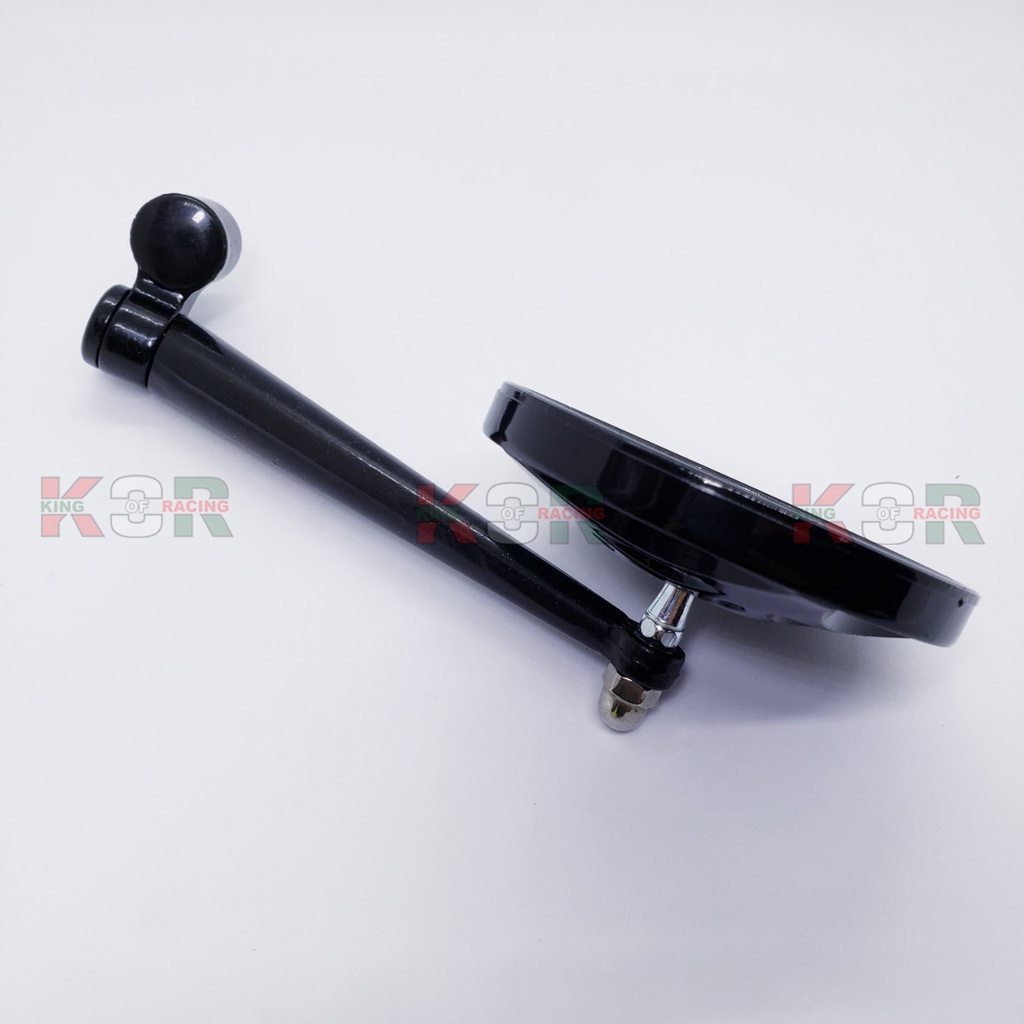 Gương xe máy thời trang rizoma tròn kiểu H2C lưng ngôi sao gắn các dòng xe vision, vespa, vario, sh,...màu đen