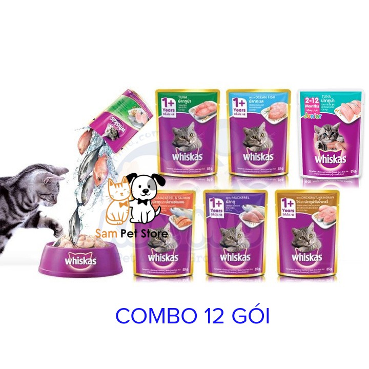 [Mã PET50K giảm Giảm 10% - Tối đa 50K đơn từ 250K] 12 gói pate Whiskas cho mèo