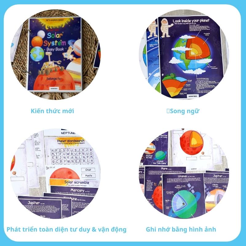 Học liệu bóc dán song ngữ thông minh BUNNYBOO cho bé chủ đề Hệ Mặt Trời