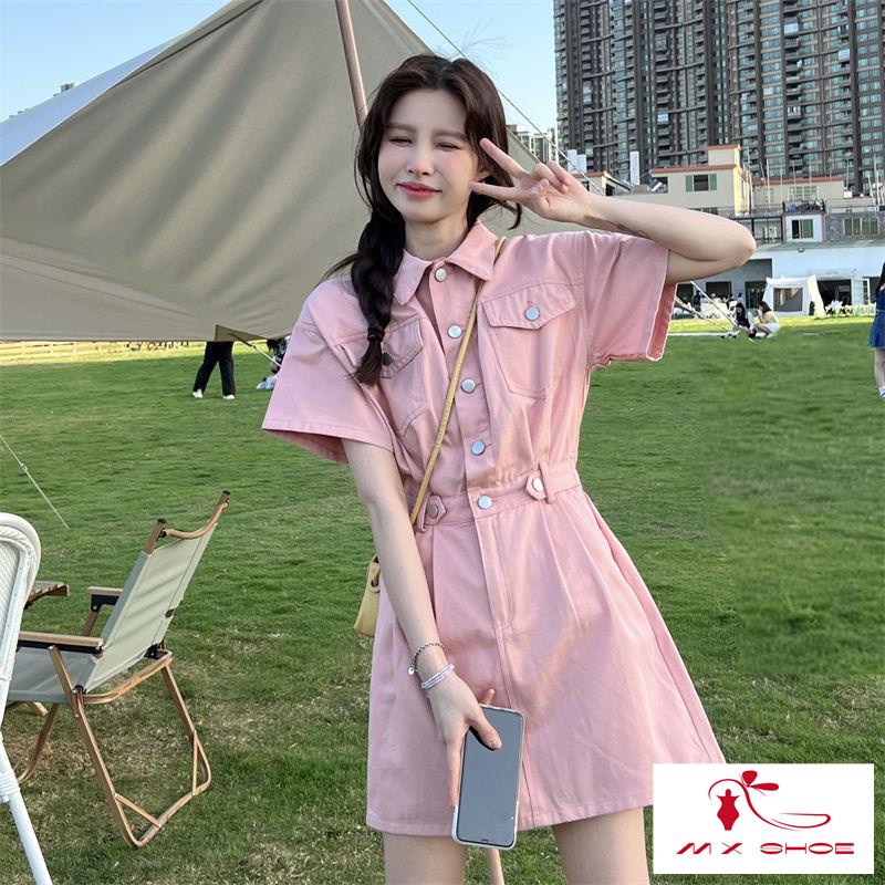 Đầm Denim Ngắn Tay Thời Trang Mùa Hè 2022 Mới Cho Nữ