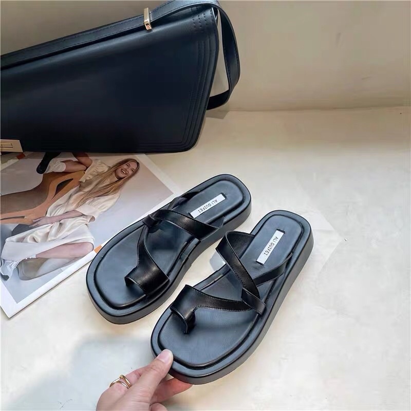 Dép nữ xỏ ngón kiểu xoắn, dép nữ đế cao thời trang giá rẻ MAKKI SHOP TD550