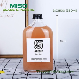 Combo 6c - chai thủy tinh dẹp 350ml dcc