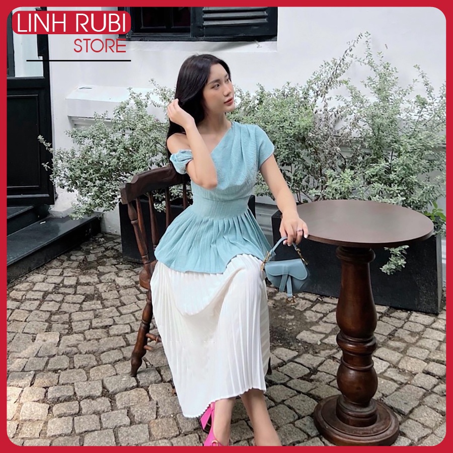 V089 - Chân váy LINH RUBI STORE váy cạp cao xếp ly dài xòe nhẹ tôn dáng chất tuyết mưa dày dặn