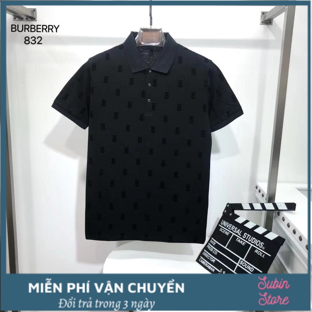 Áo thun polo nam màu đen ngắn tay cổ trụ bẻ logo bbr cao cấp phù hợp nam nữ (Hàng Siêu Cấp) xuất khẩu