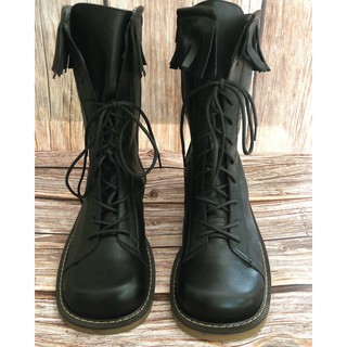 giày bốt boho tua rua da thật size 37