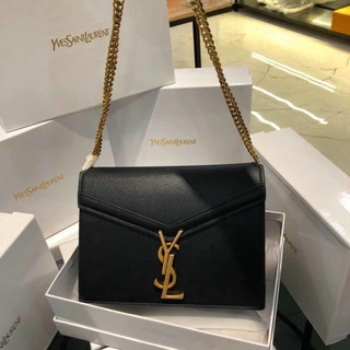 Túi Xách Nữ - Túi Bì Thư Khóa Xoay Size 22 Da Trơn Dây Xích Full Box - Hàng QC Cao Cấp