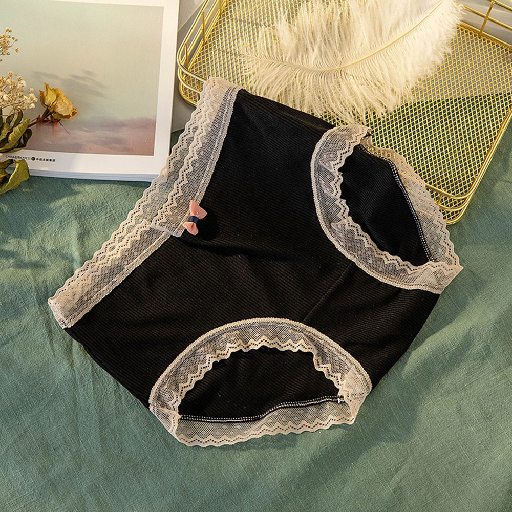 Quần Lót Cotton Nữ Không Đường May Phối Viền Ren Ngọt Ngào Dễ Thương