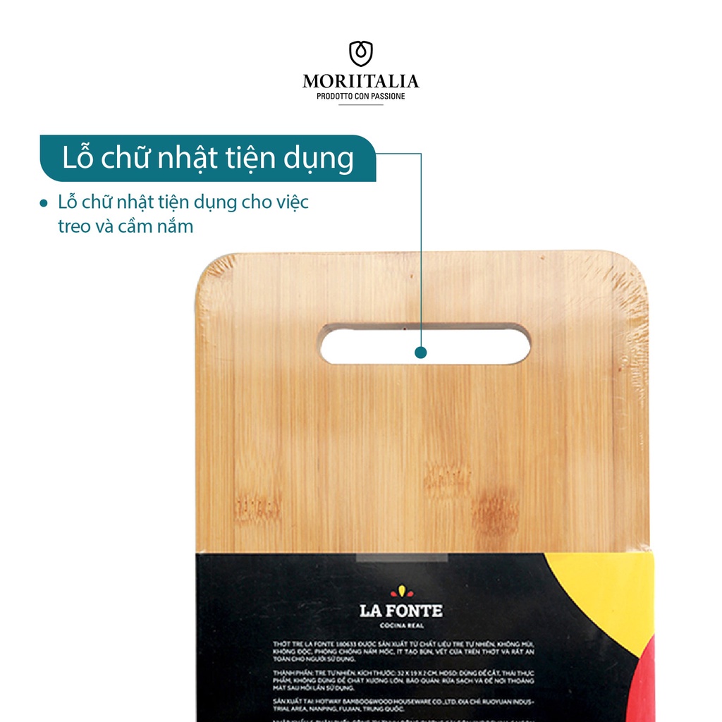 [Mã BMBAU50 giảm 7% đơn 99K] Thớt tre La Fonte hình chữ nhật an toàn kháng khuẩn 180633