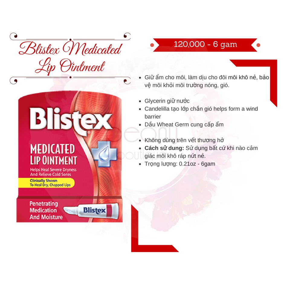 Son dưỡng môi Blistex Medicated Lip Oitment 6gram