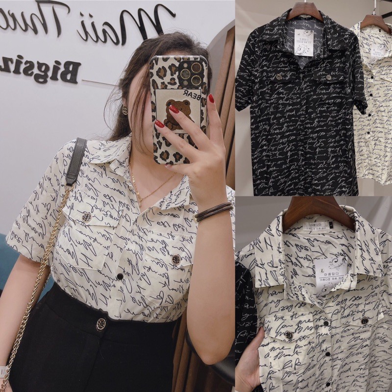 [Mã WASTUP giảm 10% tối đa 30K đơn 99K] Áo Sơ Mi Chữ Bigsize Đen Trắng | BigBuy360 - bigbuy360.vn