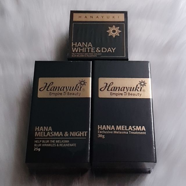 BỘ 3 MỜ NÁM TÀN NHANG HANAYUKI( HANA MALESMA + HANA MELASMA NIGHT + HANA WHITE DAY)