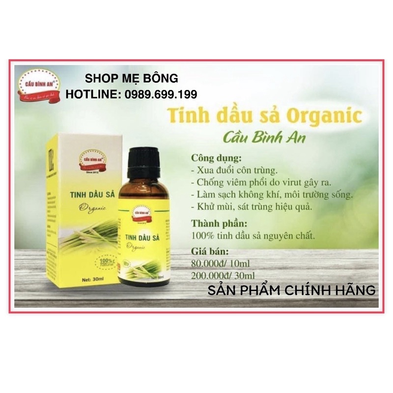 Tinh dầu sả nguyên chất Cầu Bình An 30ml