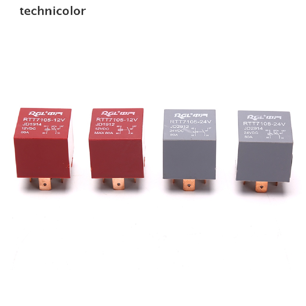 Rơ Le Hạng Nặng Chống Thấm Nước 4 / 5Pin DC 24V 12V 80A Cho Đèn Pha Xe Hơi