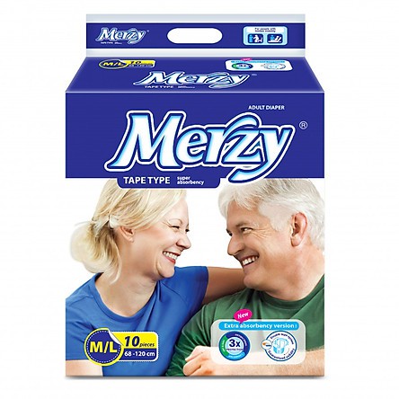 Bỉm dán Merzy dành cho người già size M-L kích thước 68-110cm