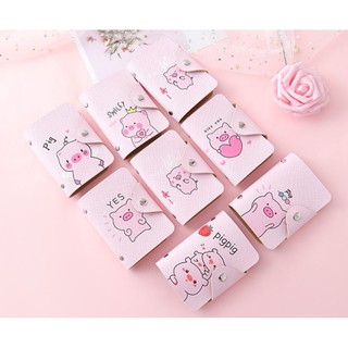 Ví da cầm tay đựng card nhiều mẫu đáng yêu: heo hồng, hoa, cây, mèo ...