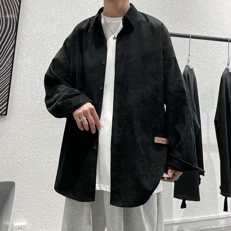 Áo khoác sơ mi tay dài size lớn phong cách Nhật cổ điển dành cho nam M-3XL