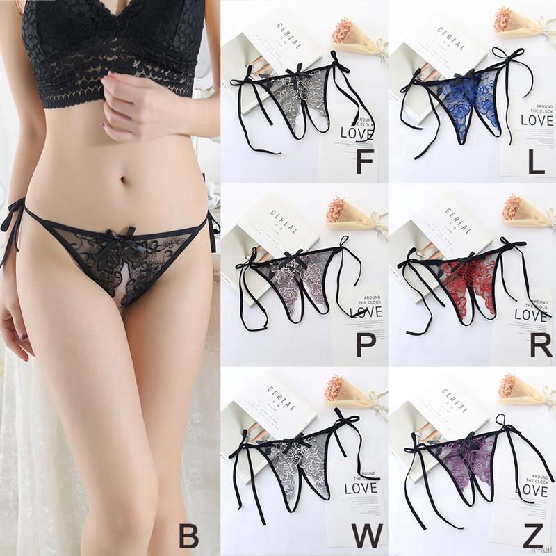 Quần lót ren hoa xuyên thấu lưng thấp cho nữ