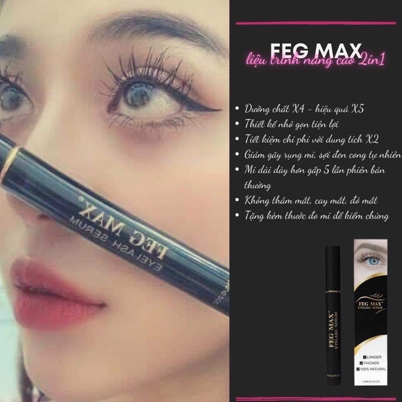 Mascara Feg chính hãng 100% lâu trôi, không vón cục, siêu dài, có tinh chất dưỡng mi Feg Max | WebRaoVat - webraovat.net.vn