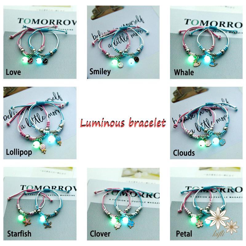 【kifli】Vòng Tay Dạ Quang Đáng Yêu Thời Trang Hàn Quốc Cho Nữ