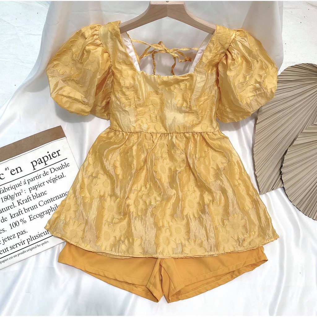 [Mã WAMT1505 giảm 10K đơn 0K] (FREESHIP-HÀNG CÓ SẴN SLL) SET QUẦN SHORT+ ÁO BABYDOLL HOA NỔI❤️CHIBEST | BigBuy360 - bigbuy360.vn