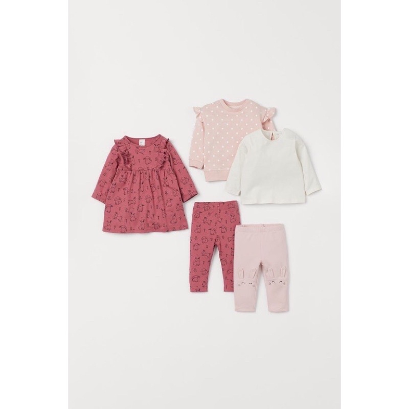 Set5món cotton bé gái HM