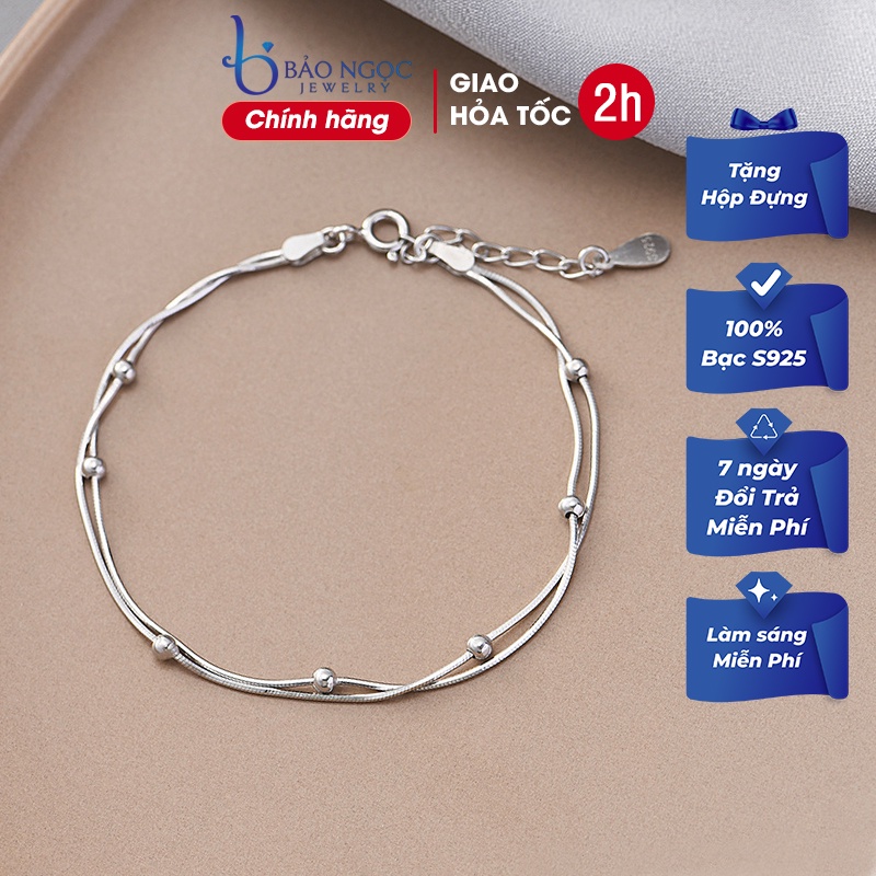 Lắc tay hạt bi nhỏ cho nữ thiết kế thanh mảnh đơn giản L1593 - Bảo Ngọc Jewelry