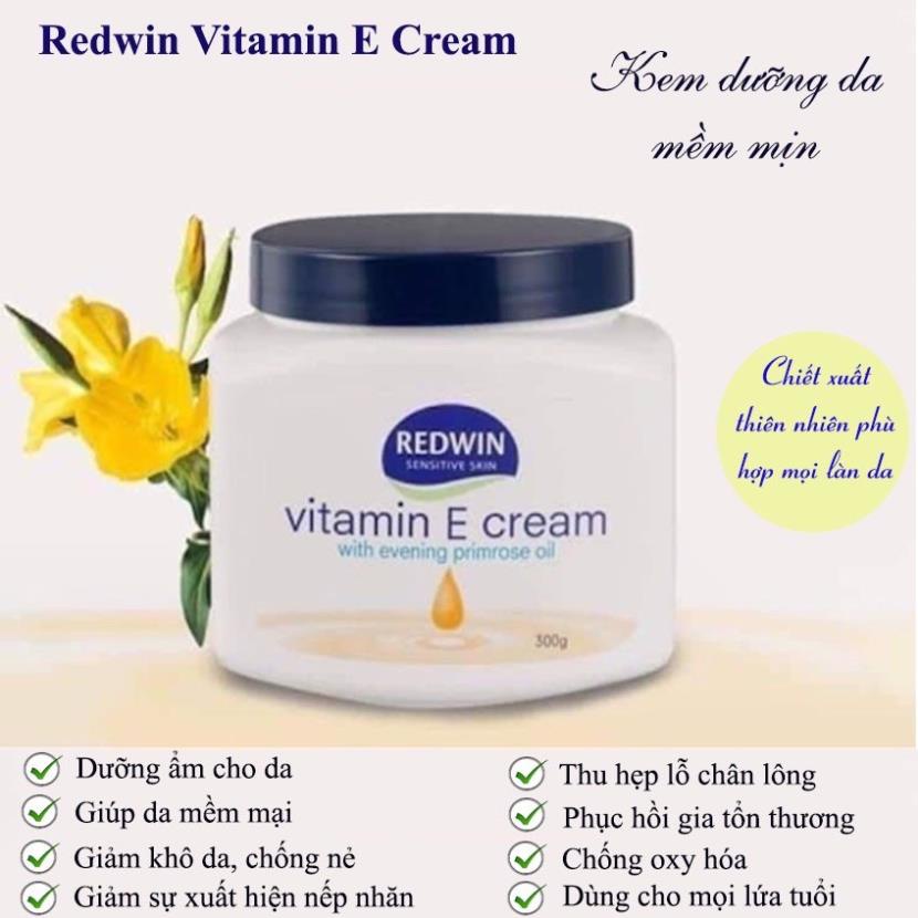 Vitamin E Cream có chứa tinh dầu hoa anh thảo Úc Redwin 300g [Chính hãng] | BigBuy360 - bigbuy360.vn