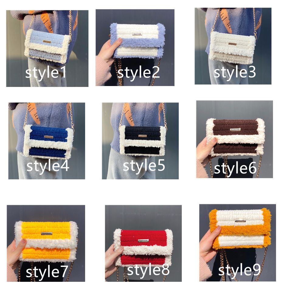 Túi xách bằng len cotton dệt bằng tay tự làm thủ công kiểu dáng xinh xắn dành cho nữ