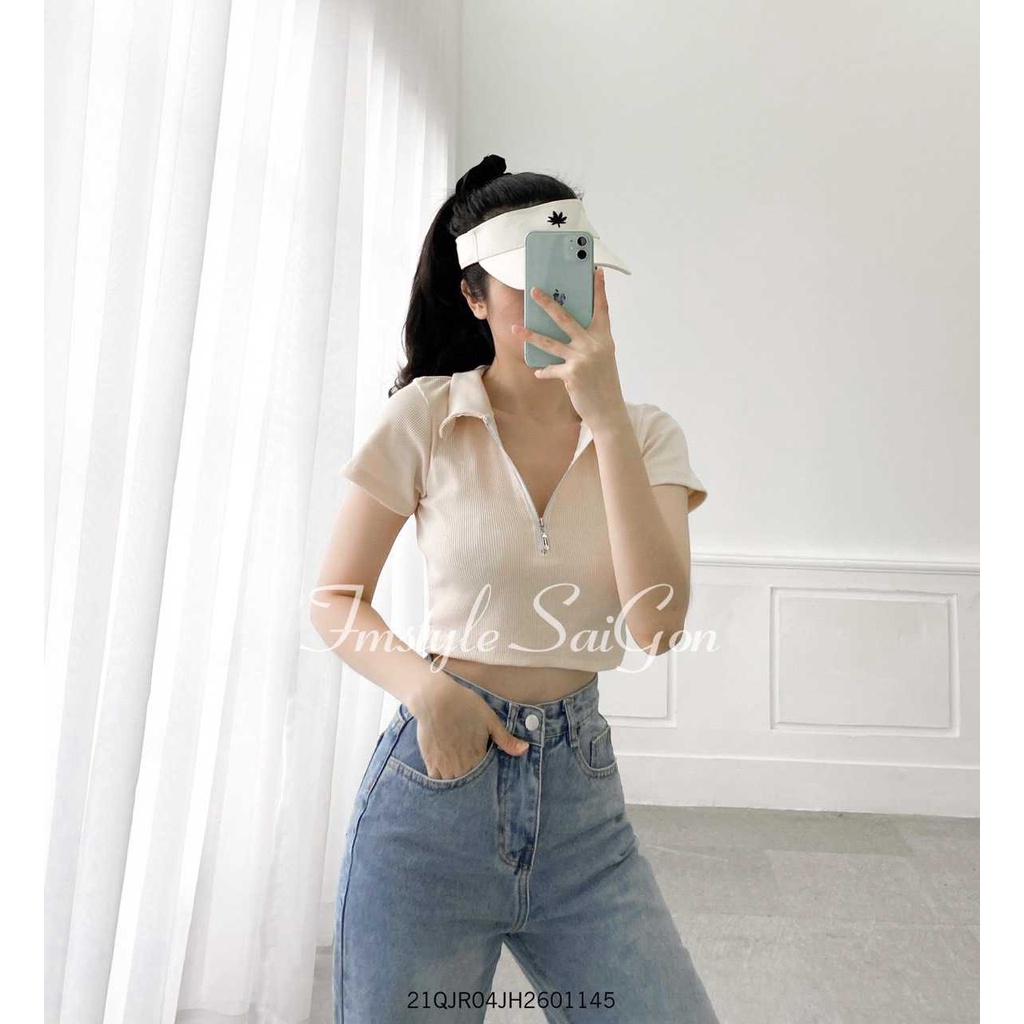 Quần jean nữ ống rộng trơn VM STYLE cạp cao suông lai thường (không co giãn) ulzzang Hàn Quốc 22QJR03AS0405 | BigBuy360 - bigbuy360.vn