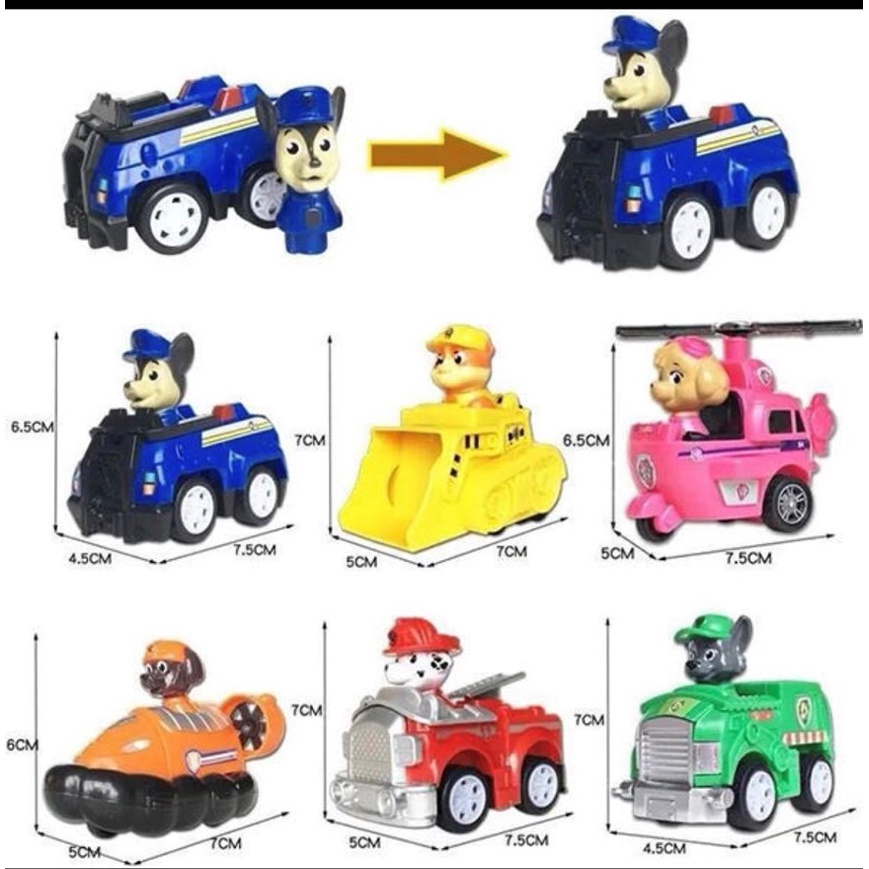 [Hàng mới về] Combo 6 chiếc xe Mini Paw Patrol Dog Xe Kéo cho bé